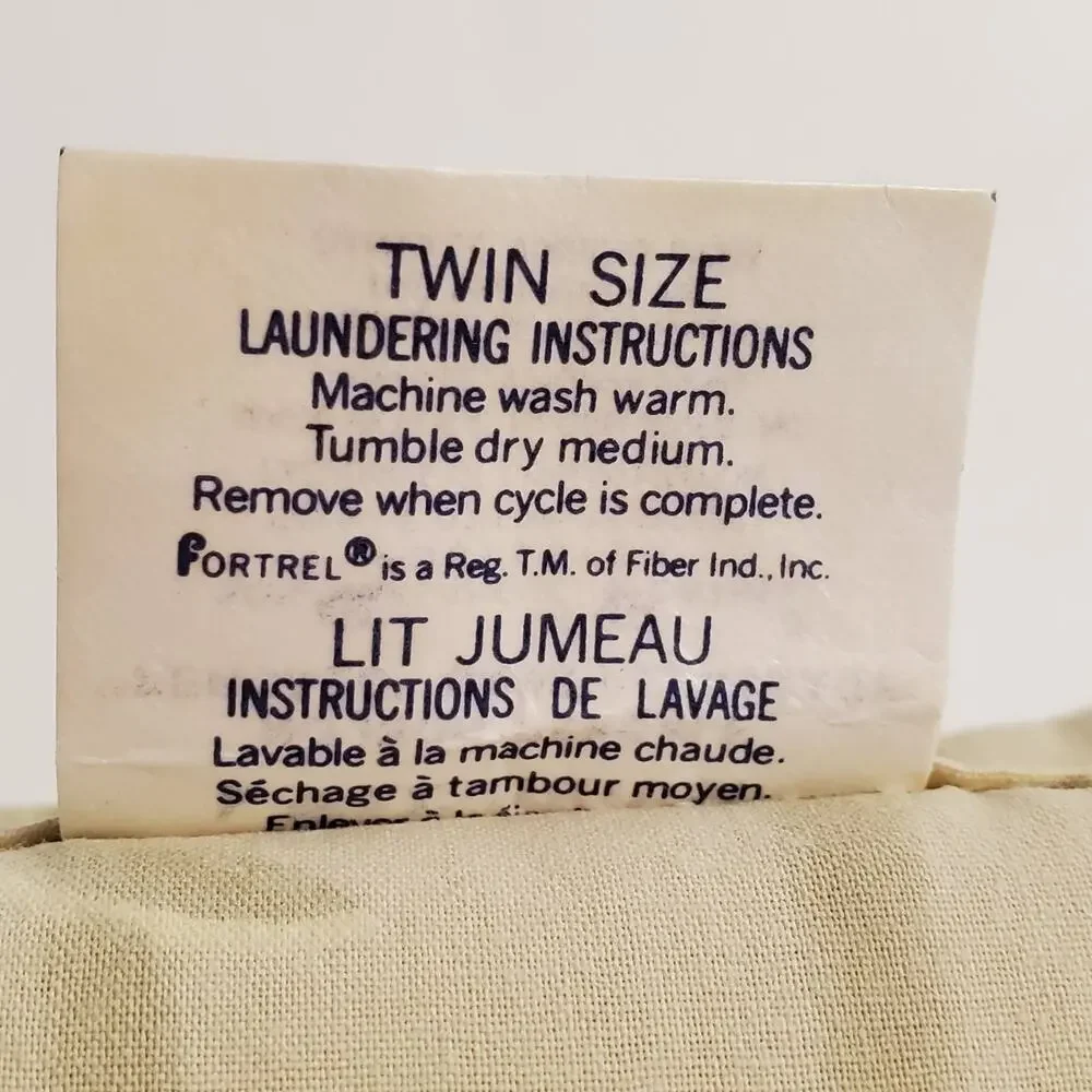 Dan River Sheet Twin Flat Beige Floral No Iron Percale 65 x 94 USA Vintage